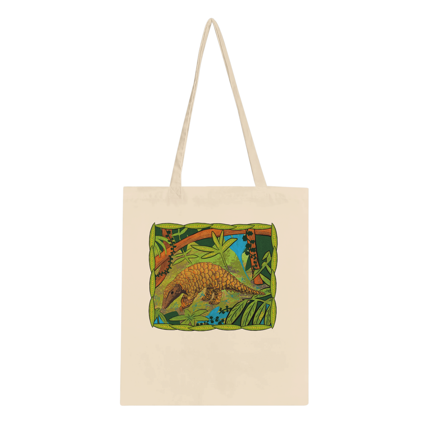 Pangolin Tote Bag - natural colour | Eco-Friendly Cotton Bag | Endangered Animals Collection