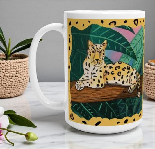 Save the Amur Leopard 15oz/440ml Mug - Wild Animal Lover Gift -