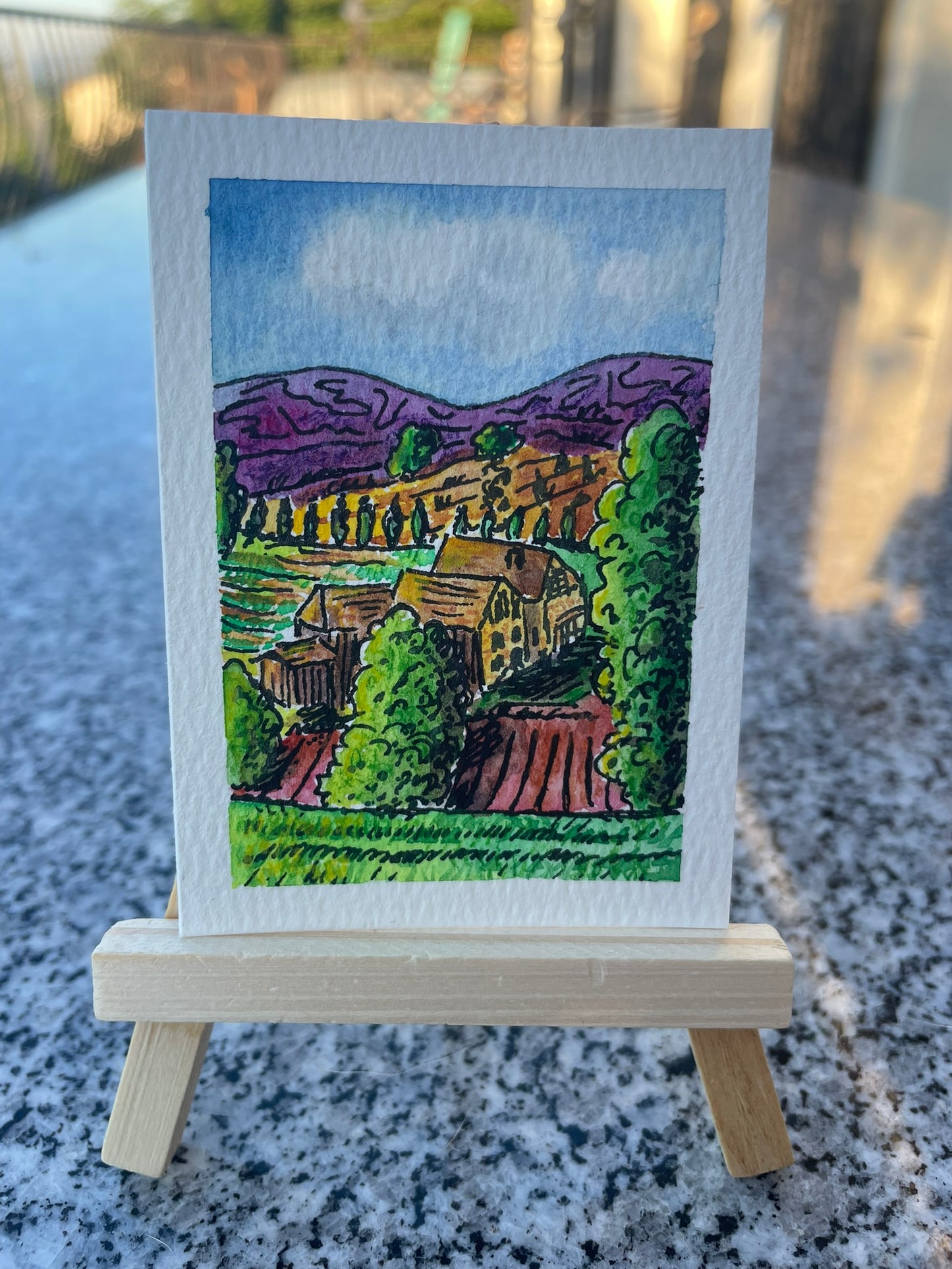 ACEO Original - 3.5x2.5" - Spring to Summer in Rural France (no. 215) - SOLD