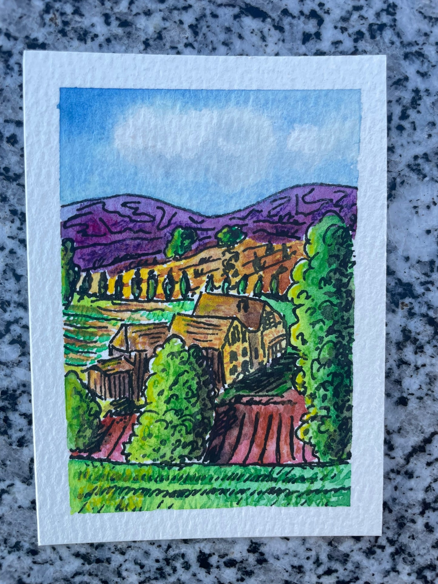 ACEO Original - 3.5x2.5" - Spring to Summer in Rural France (no. 215) - SOLD
