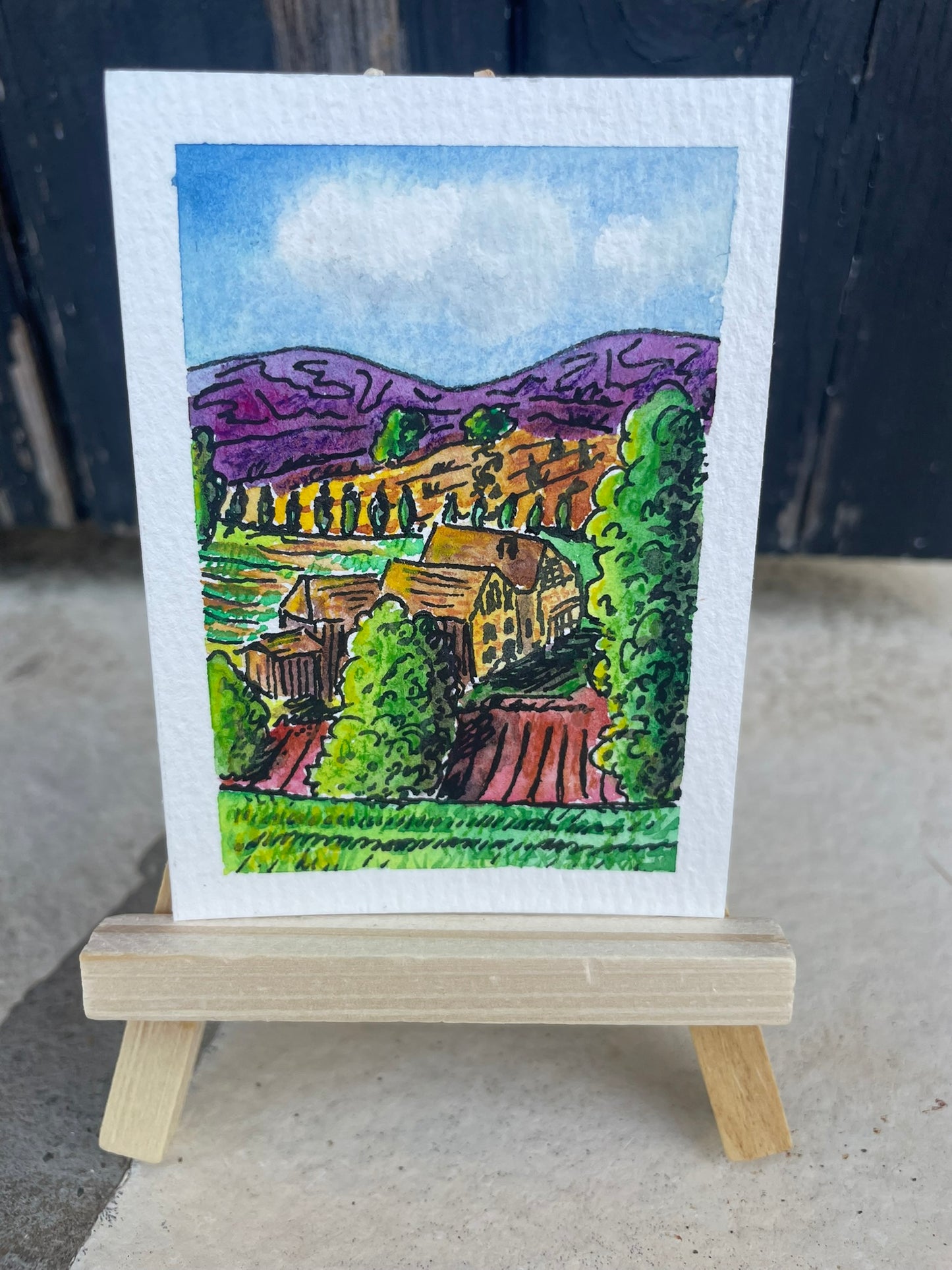 ACEO Original - 3.5x2.5" - Spring to Summer in Rural France (no. 215) - SOLD