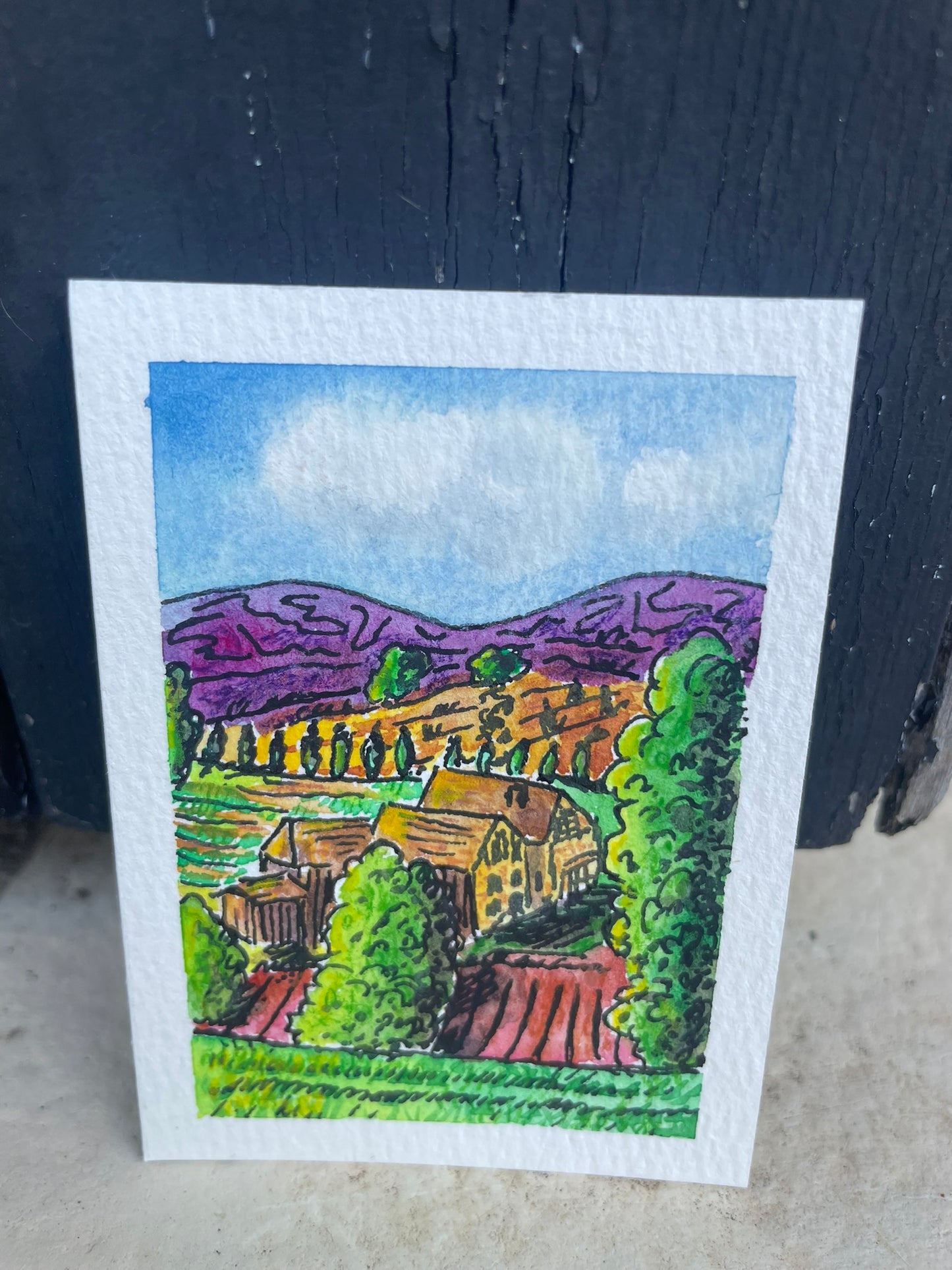 ACEO Original - 3.5x2.5" - Spring to Summer in Rural France (no. 215) - SOLD