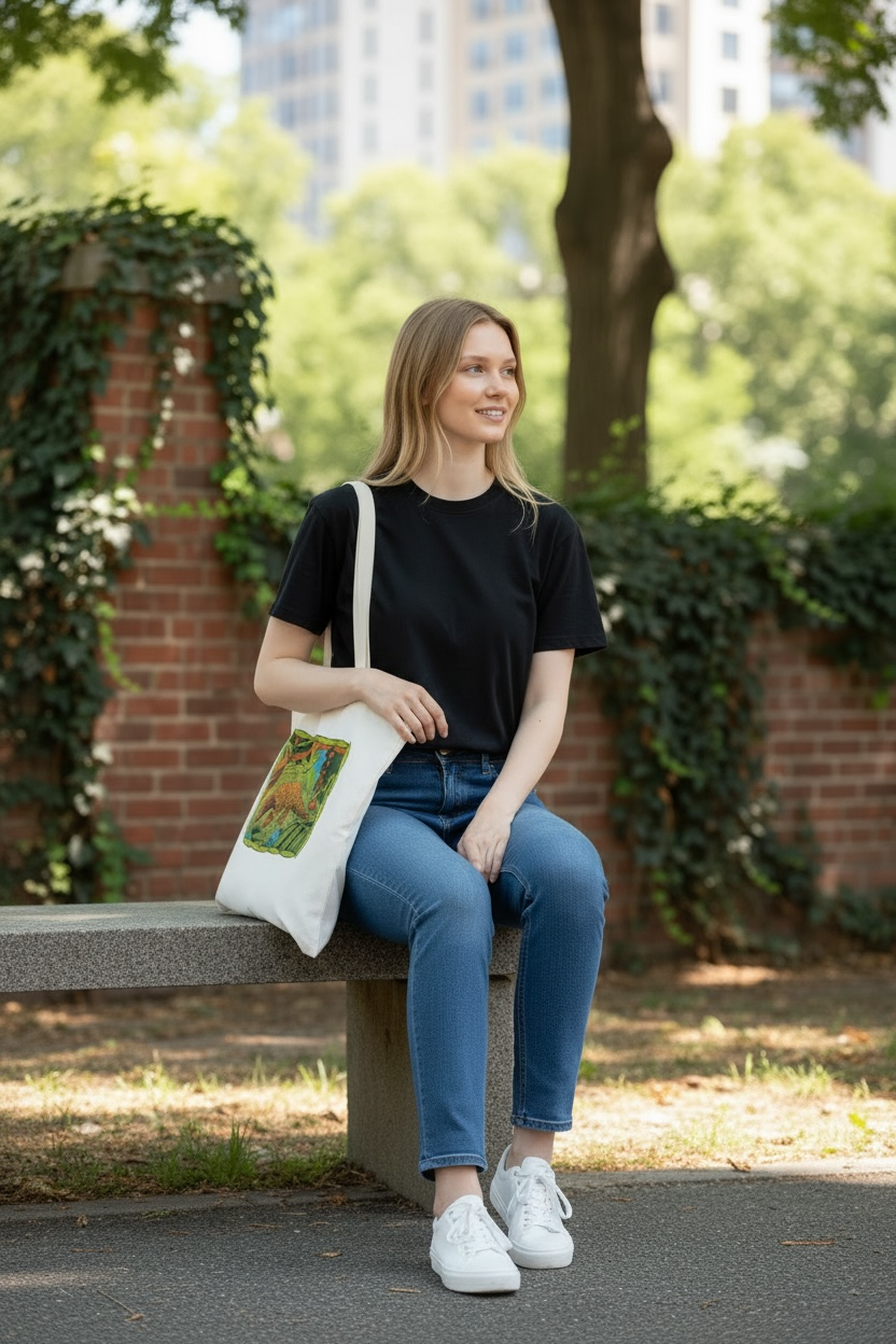 Pangolin Tote Bag - colour white | Eco-Friendly Cotton Bag | Endangered Animals Collection