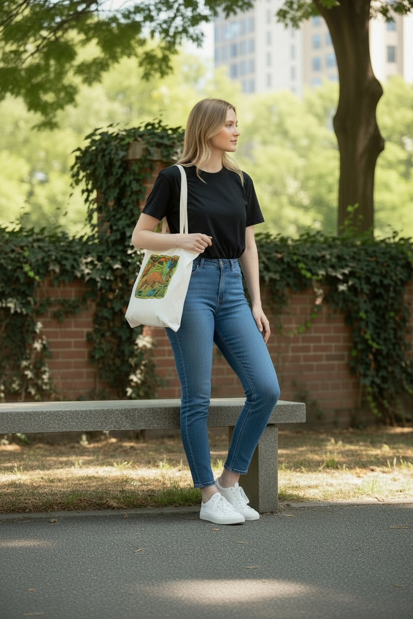 Pangolin Tote Bag - colour white | Eco-Friendly Cotton Bag | Endangered Animals Collection
