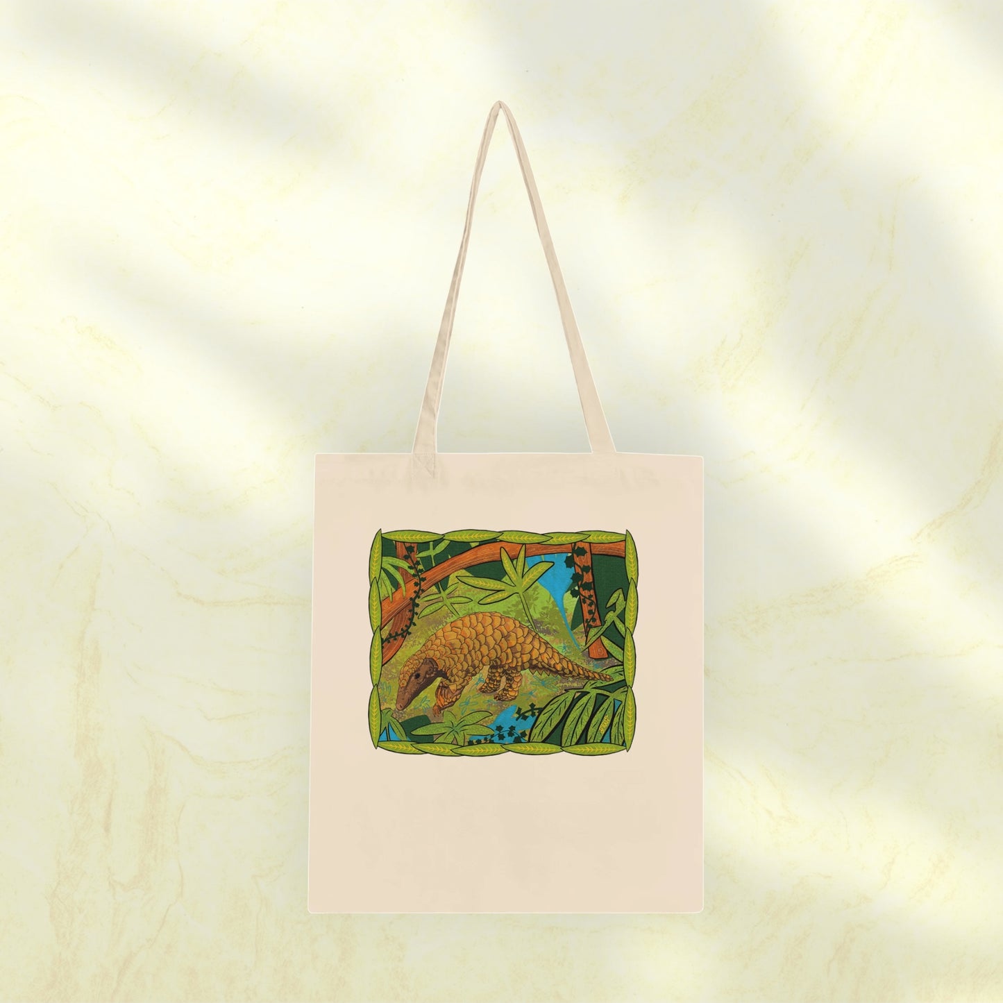 Pangolin Tote Bag - natural colour | Eco-Friendly Cotton Bag | Endangered Animals Collection