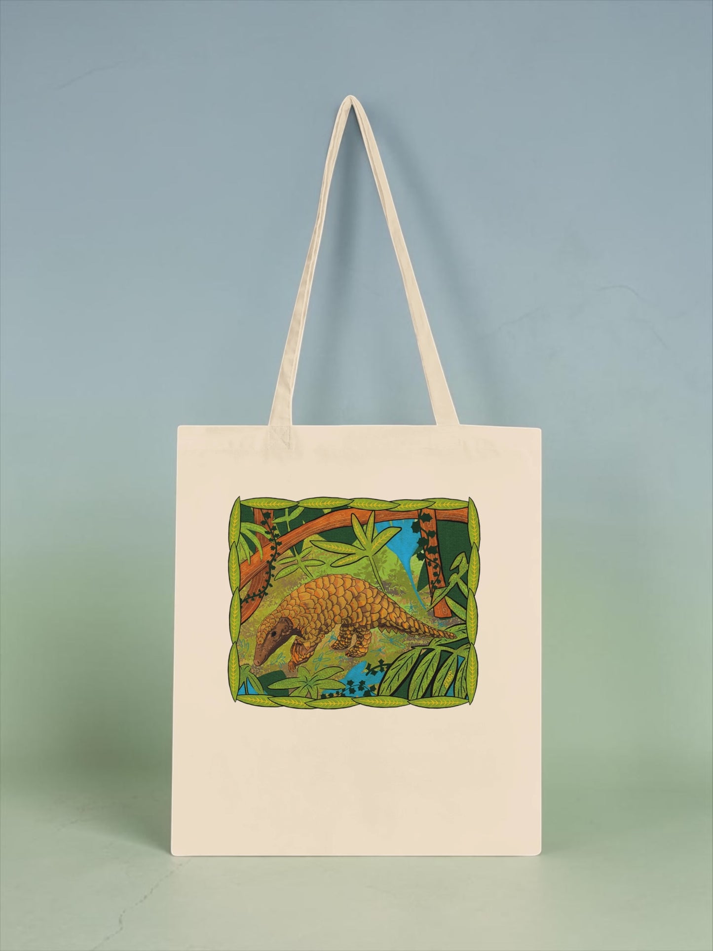 Pangolin Tote Bag - natural colour | Eco-Friendly Cotton Bag | Endangered Animals Collection