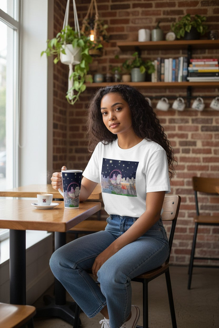 London Under the Stars Latte Mug - 17oz / 500ml Starry Night Skyline Design