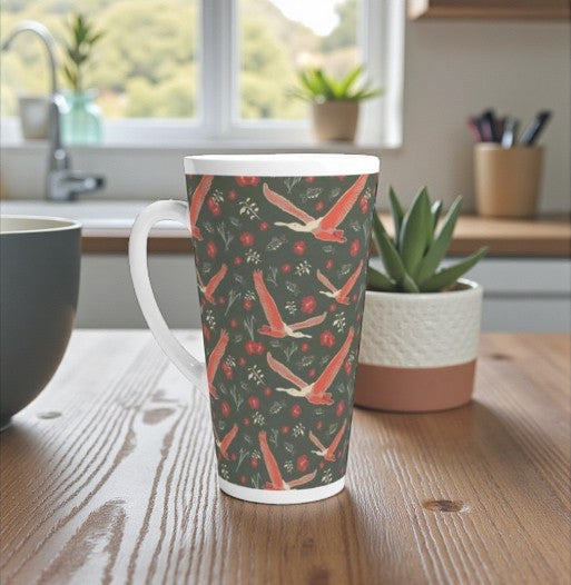 Roseate Spoonbill Mug 17oz / 500ml - Pink Bird Coffee Mug - Ceramic Latte Cup for Bird Lovers